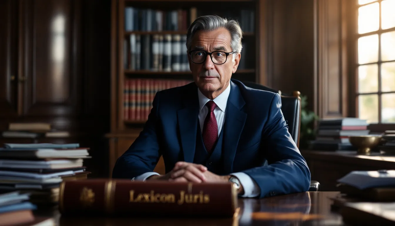 A professional lawyer sits at a desk cluttered with legal documents, including a prenuptial agreement, while discussing the importance of having a legally binding contract with a potential client. The lawyer's demeanor is approachable, emphasizing the need for independent legal counsel to ensure fair disclosure of financial interests and responsibilities in the prenuptial agreement process.
