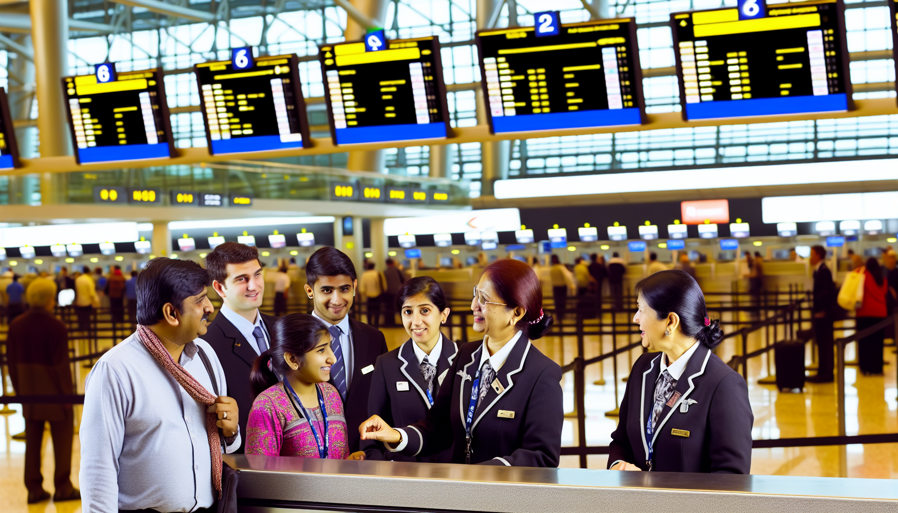 Singapore Airlines check-in counter at Newark Airport