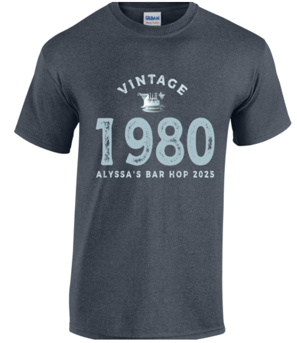 Blue Minimalist Vintage Year Birthday