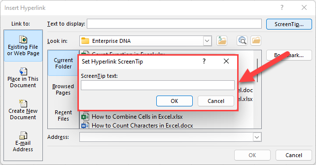 Set Hyperlink Screen Tip