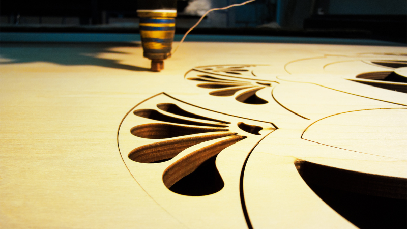 Use the laser cutter to cut Plywood