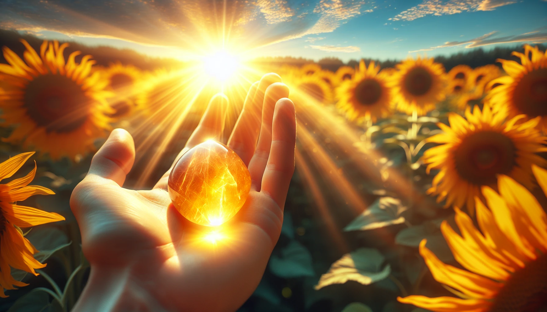Sunstone symbolizing inner power, positive energy, abundance, and good fortune