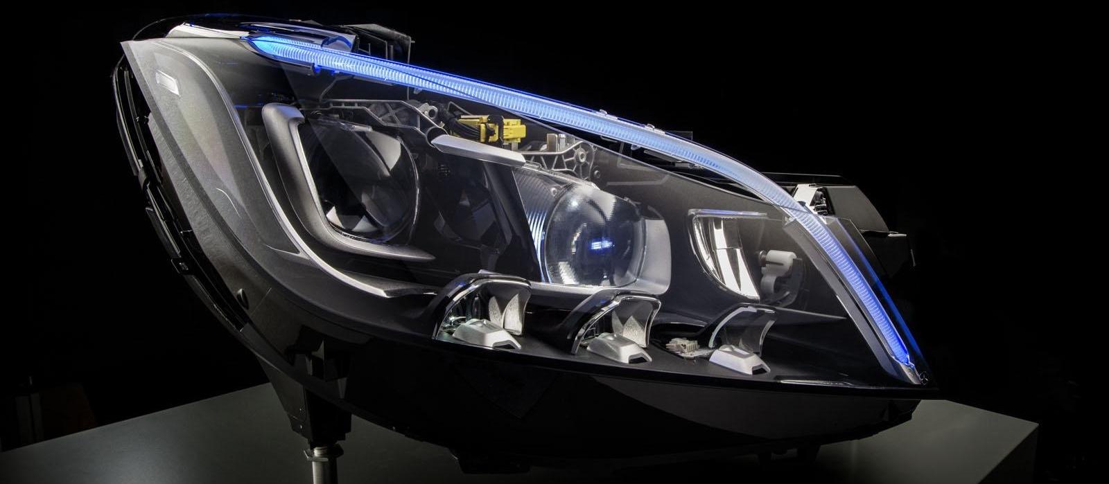 headlights assembly with blue