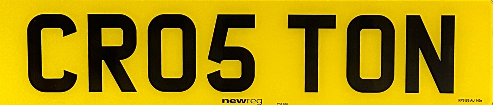 CR05 TON number plate