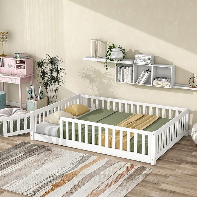 I-POOK Montessori Floor Bed with Safety Guardrails