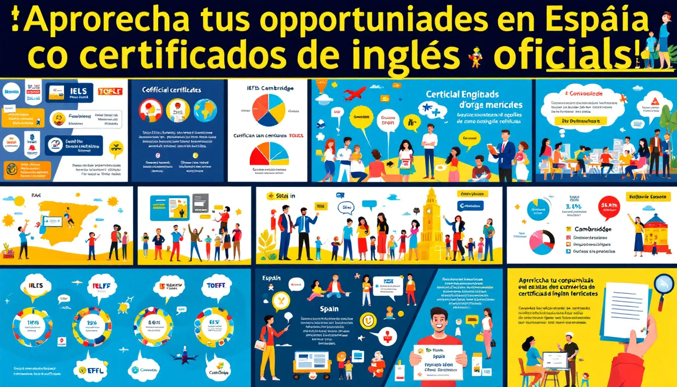 Diversos certificados de inglés oficiales disponibles en España.