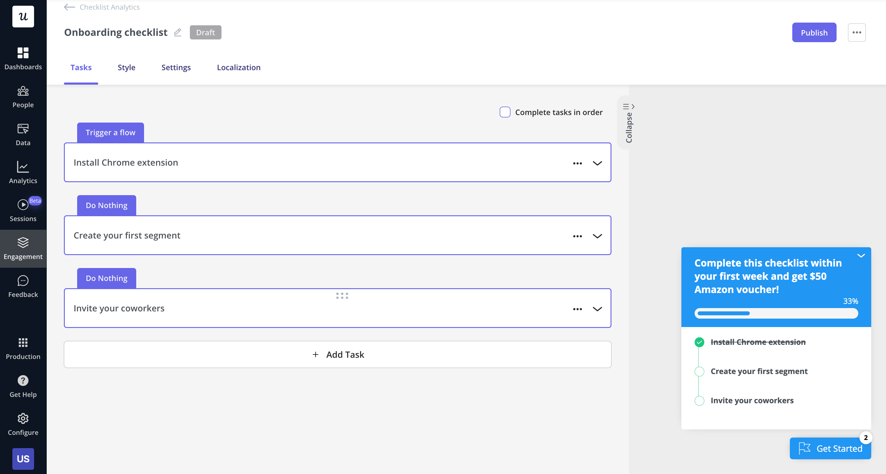 Customize user onboarding checklist in Userpilot