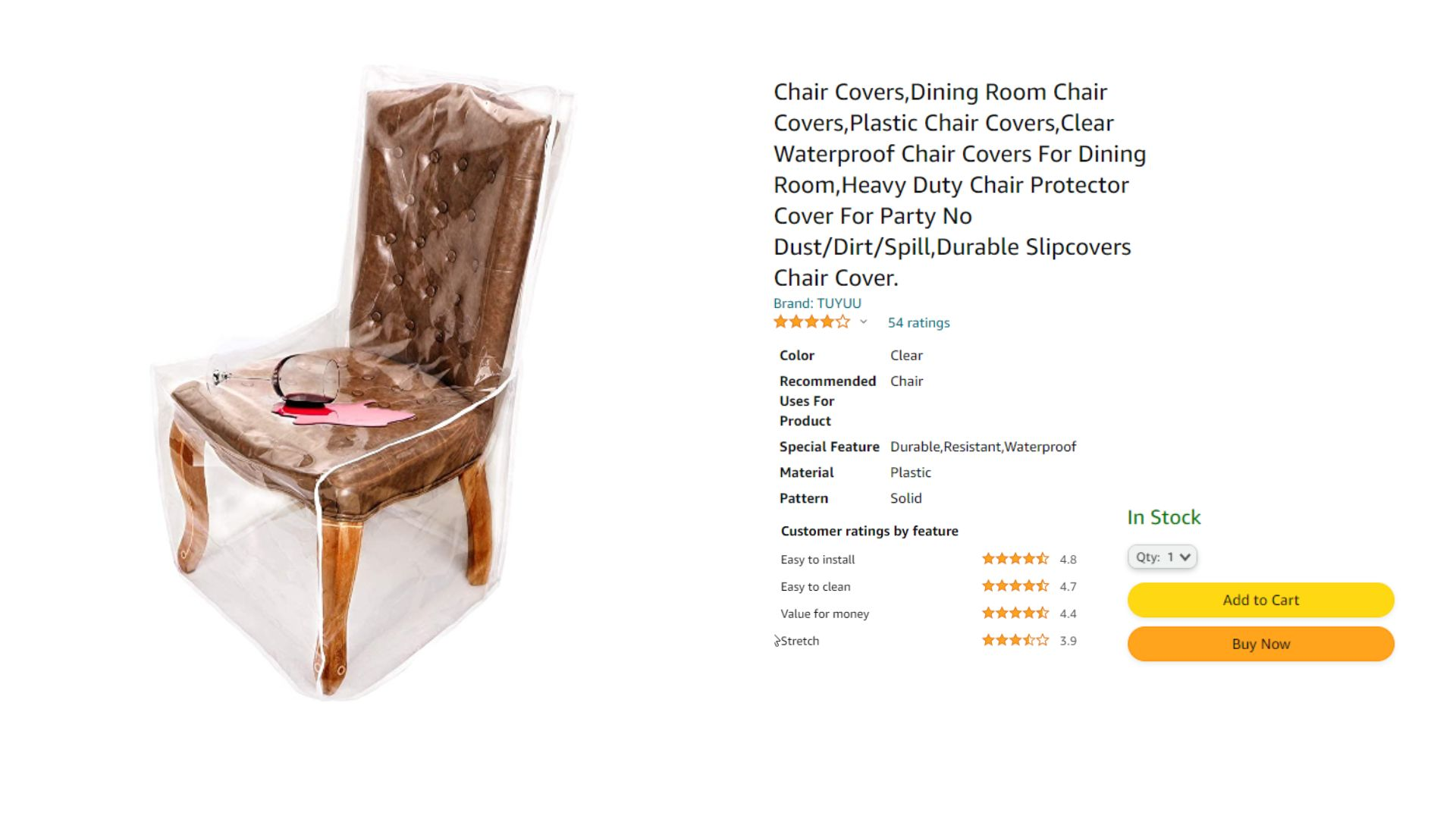 Plastic chair covers discount for dining chairs