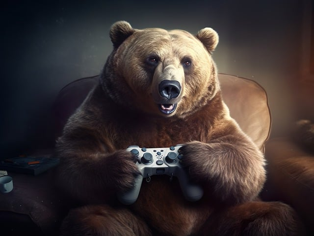 ai generated, bear, video game