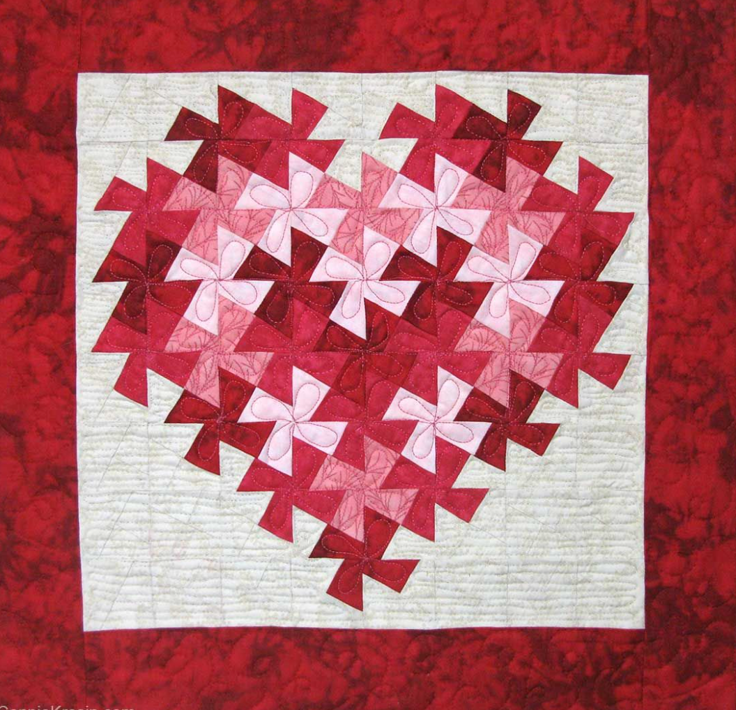 heart quilt patterns made with square then cut