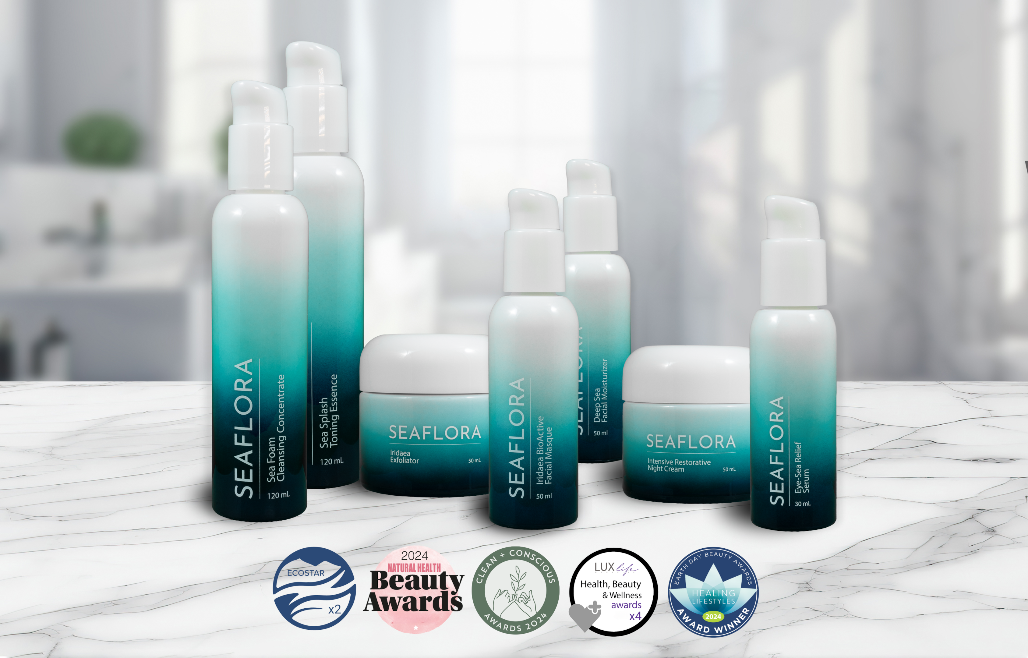 Organic seaweed skincare bundle, made by the award-winning Seaflora Skincare.