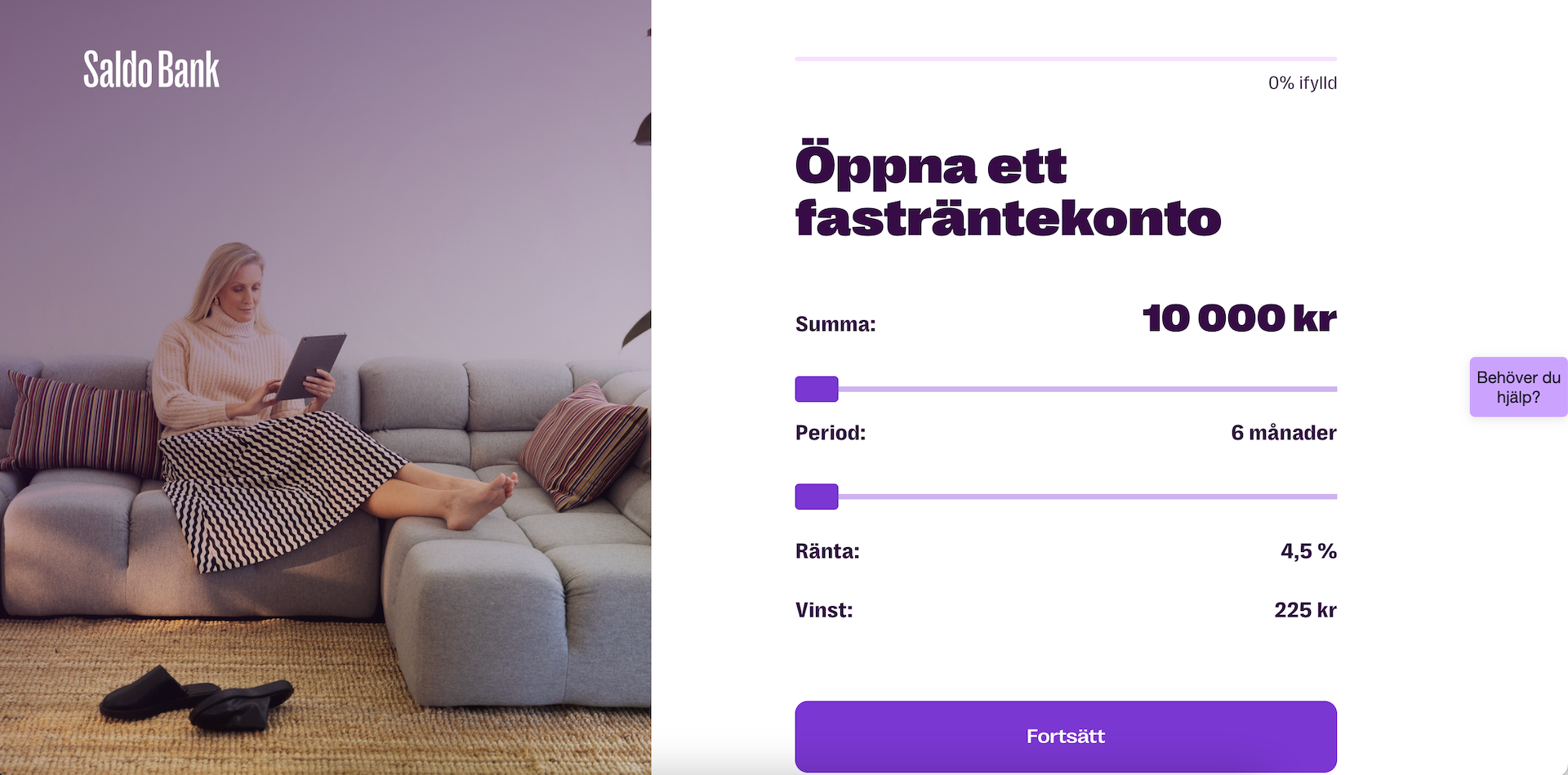 Saldo Bank öppna fasträntekonto