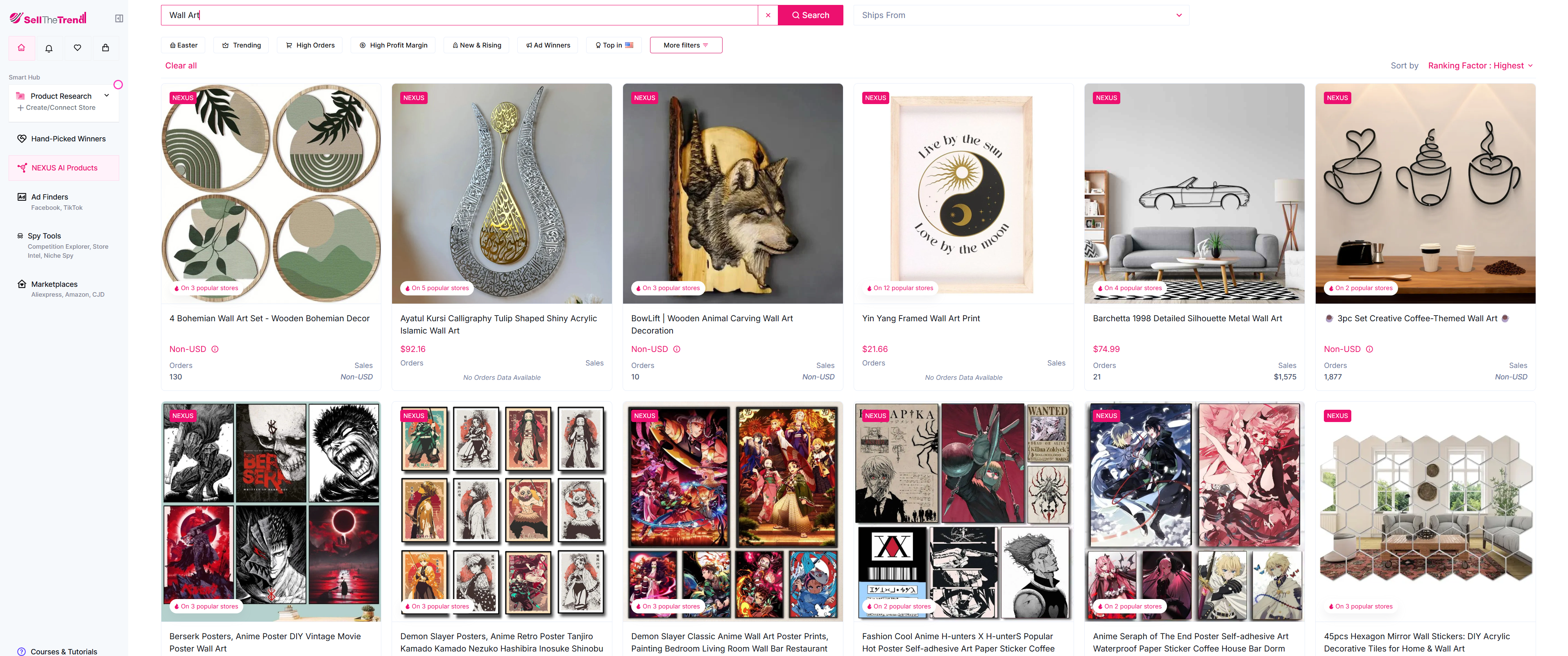 finding the best-selling items in the home decor category