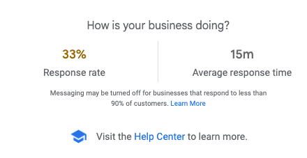 example of google response rate and average response time