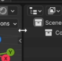 An image showing the icon displayed when moving the mouse to the side of a border of an area in blender 4.0