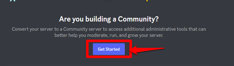 Closeup image showing how to activate your Discord community settings