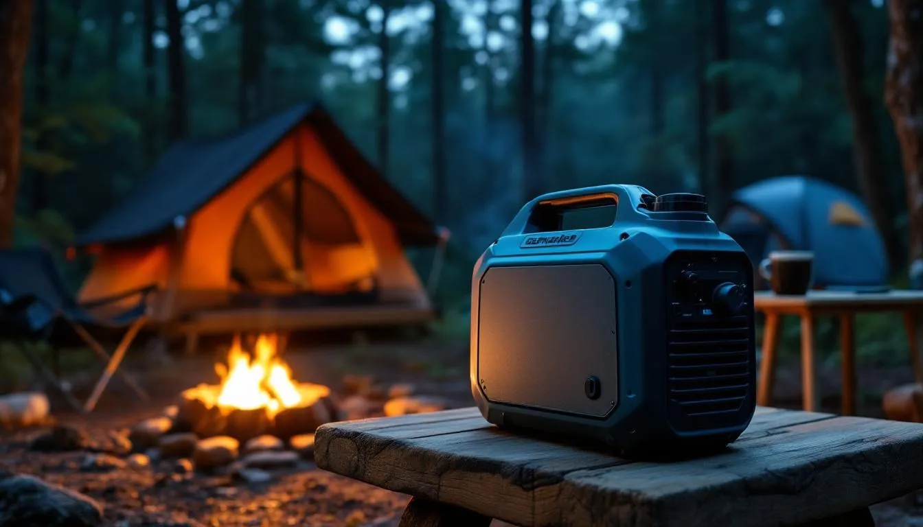Safety precautions for using a portable generator while camping.