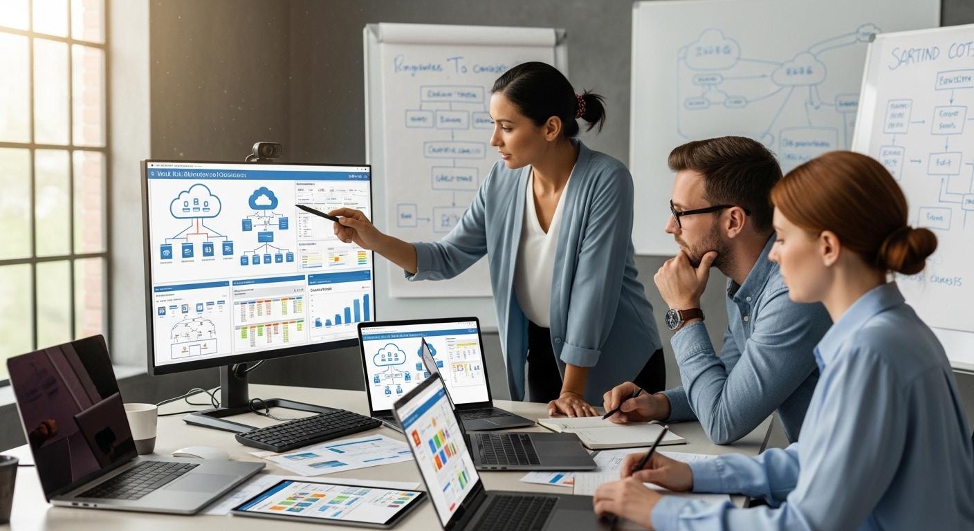 IT administrators planning a virtual desktop rollout for classrooms, analyzing cloud infrastructure, user access, and long-term costs.