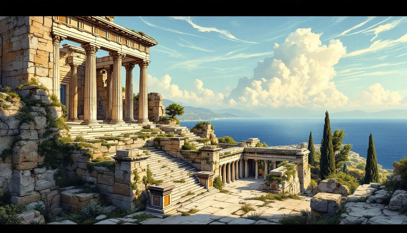 Opinie turystów o akropolu w Rodos, z pięknym widokiem na morze.