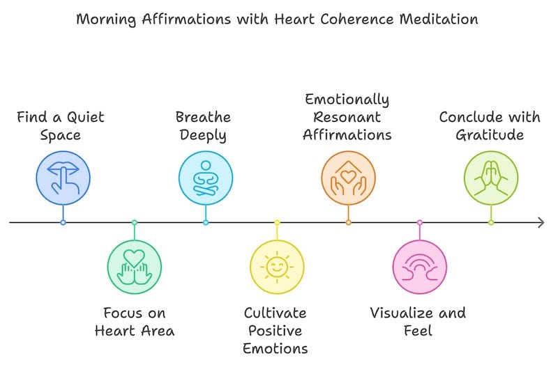 Step-by-Step Guide for morning affirmations and heart coherence meditaion