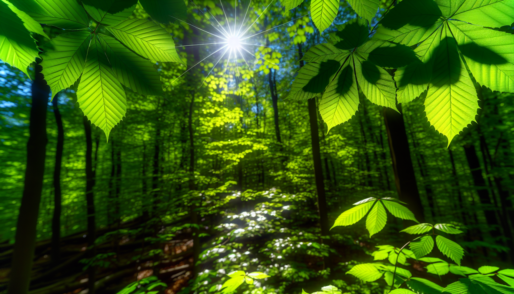 Sunlight streaming through leaves, representing the importance of vitamin D in colon cancer prevention