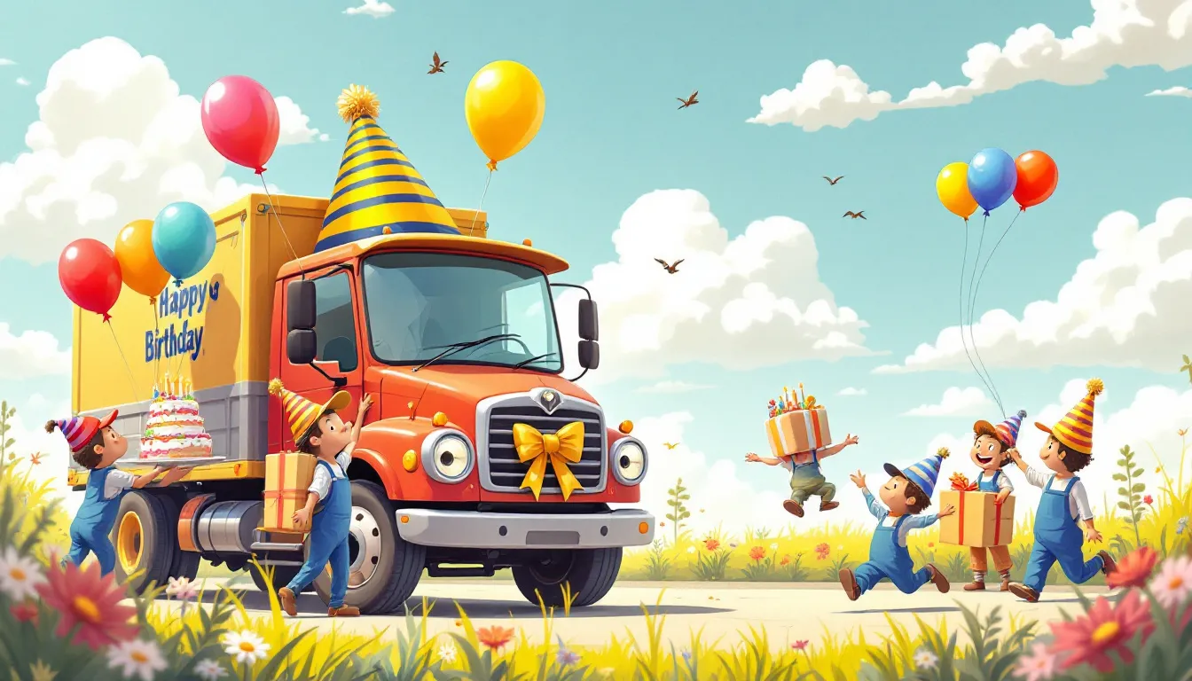 An illustration of a delivery truck symbolizing prompt delivery services.