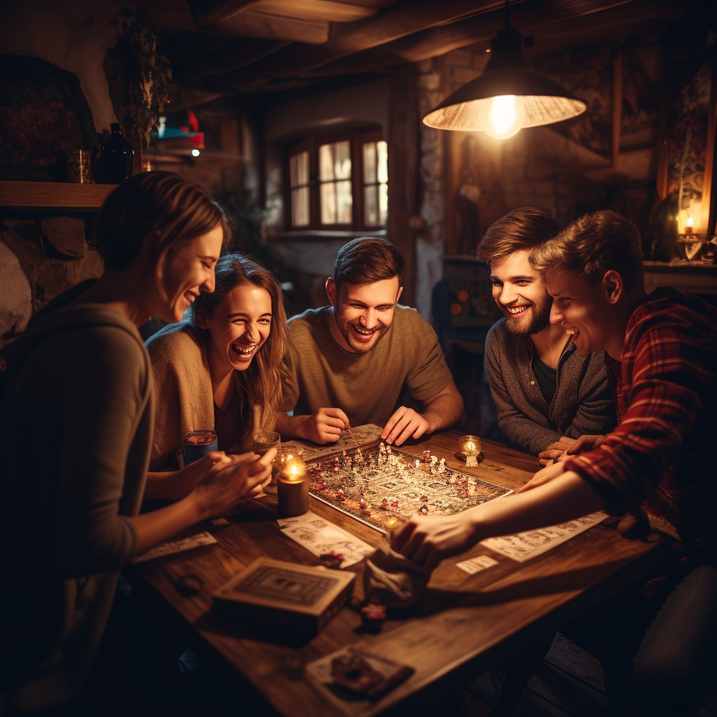 A group of friends settle into a cozy candle lit room to play Dungeons & Dragons