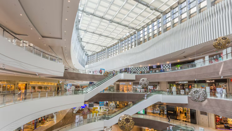 For large areas like malls BR40 is a good choice