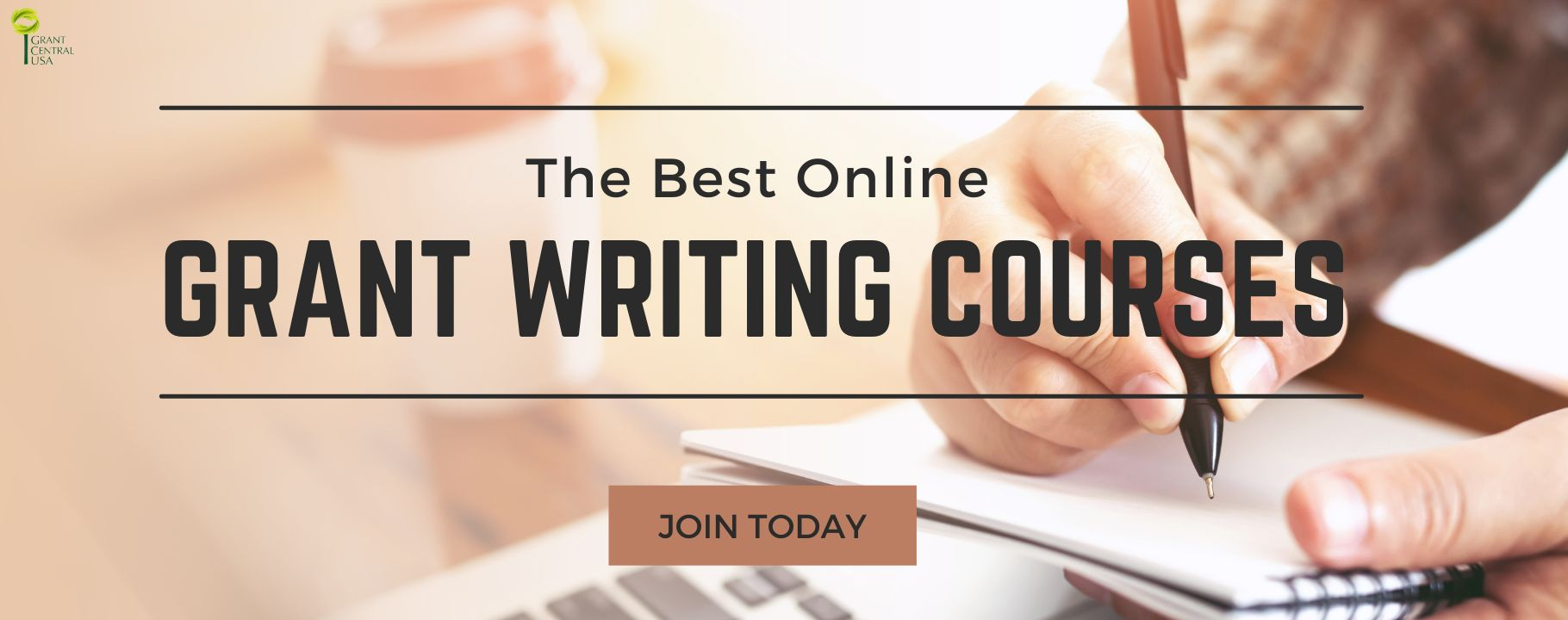 Grant Writer and Bold Text "Best Online Grant Writing Courses"