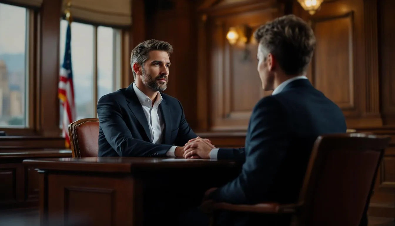 A Denver social security disability attorney consulting with a client.