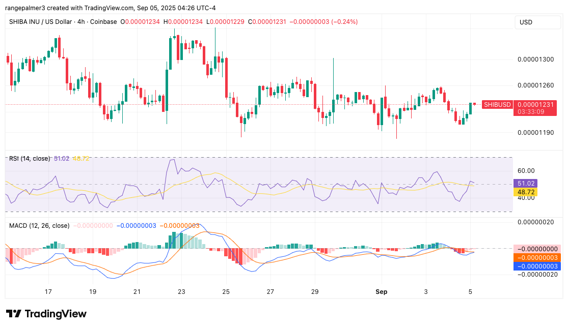 Gráfico SHIB/USDT: TradingView