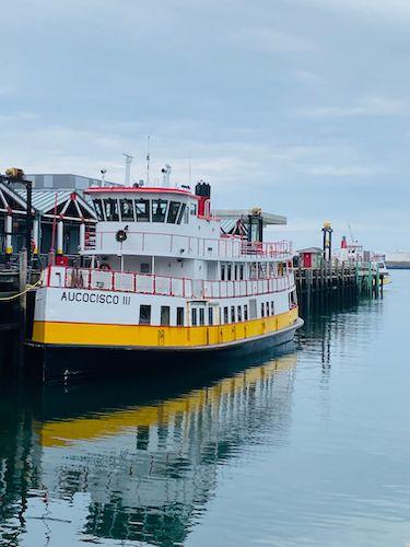 Ferry awaiting passengers in Portland harbor