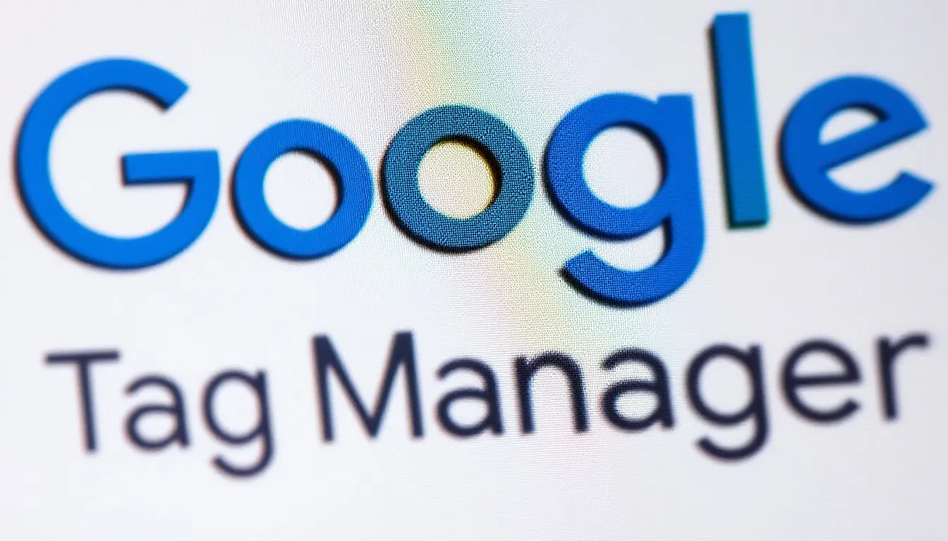 The image features the Google Tag Manager logo, symbolizing a crucial tool for tracking user interactions and optimizing digital marketing efforts. This logo represents the integration of web analytics and data collection to provide valuable insights into user behaviour and enhance website performance.