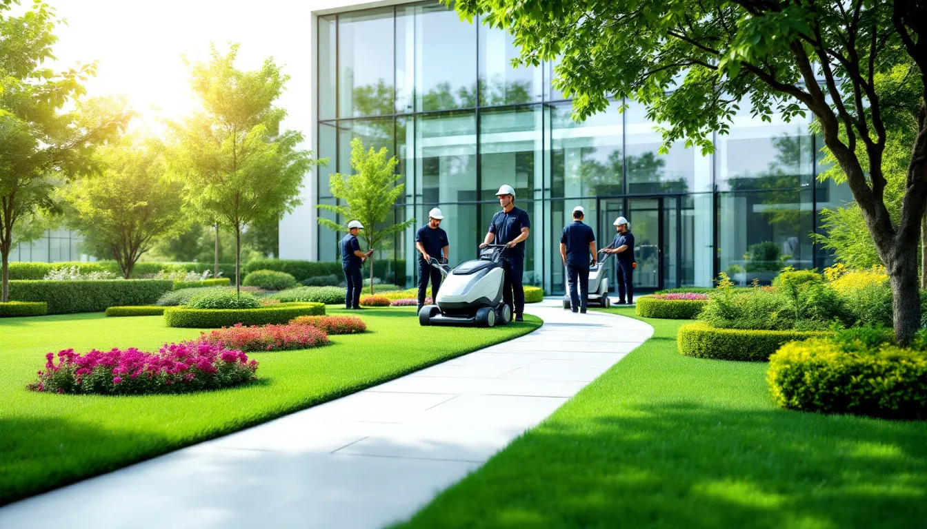 Landscaping and grounds maintenance services.
