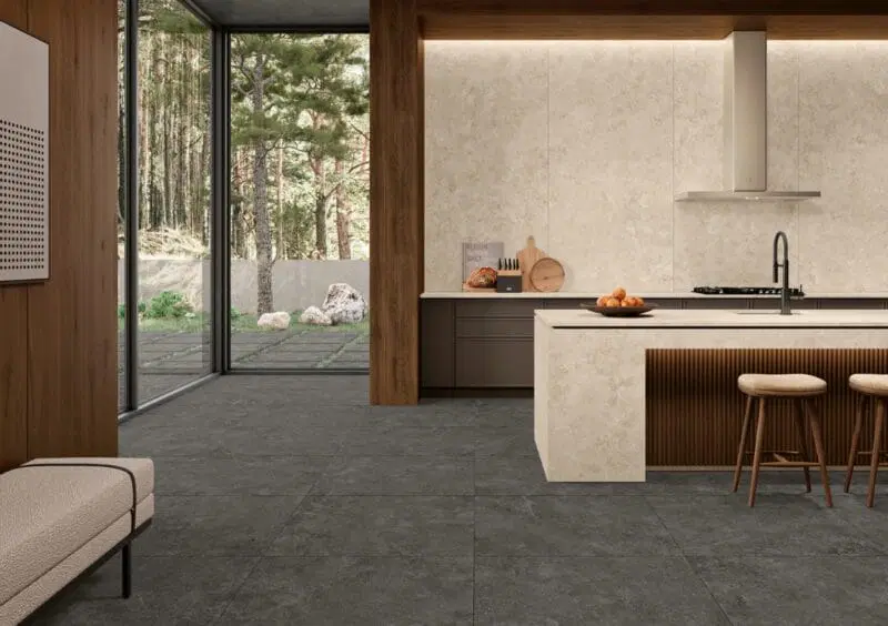 Unlike many ceramic tiles, porcelain is water resistant. Take a look at these Evolution Tiles, soft shine finish, full bodied commercial and domestic tiles, Beige 60x60cm, Porcelain floor tiles Love and Margres Tiles.