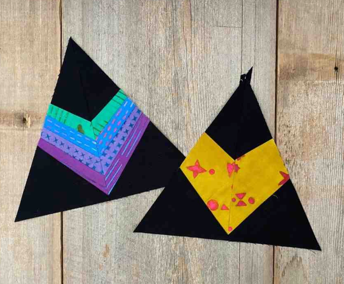 Free modern triangle heart blocks from Bryan House Quilts
