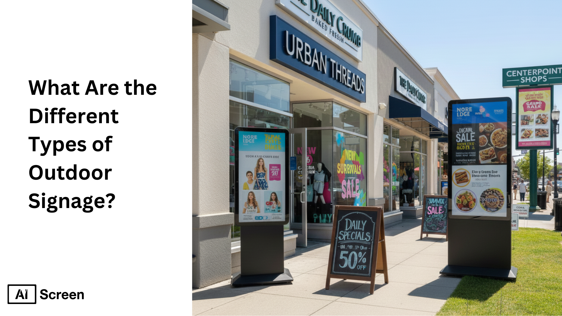 What Are the Different Types of Outdoor Signage? 1 outdoor signage types display