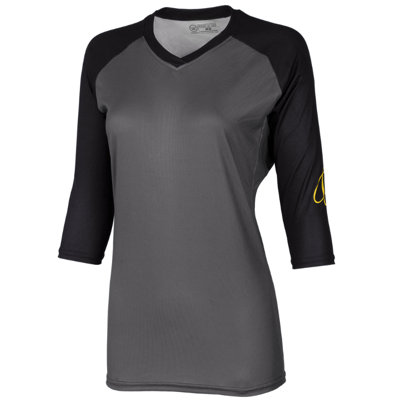 Image showing the Canari Women's Corral 3/4 Sleeve Mtb Jersey - seal/black color.