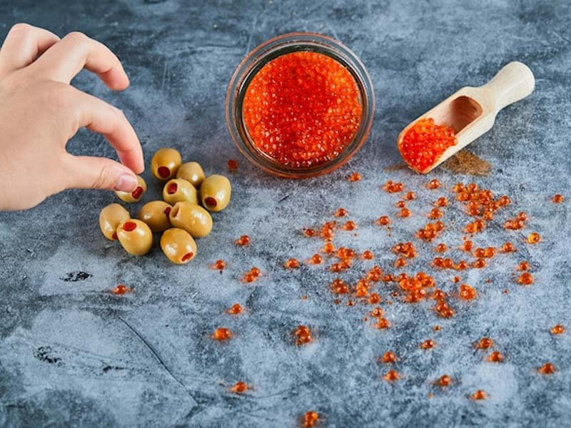 Image of Trout Roe, commonly called red caviar, a type of caviar for sale at White Stone Oysters.