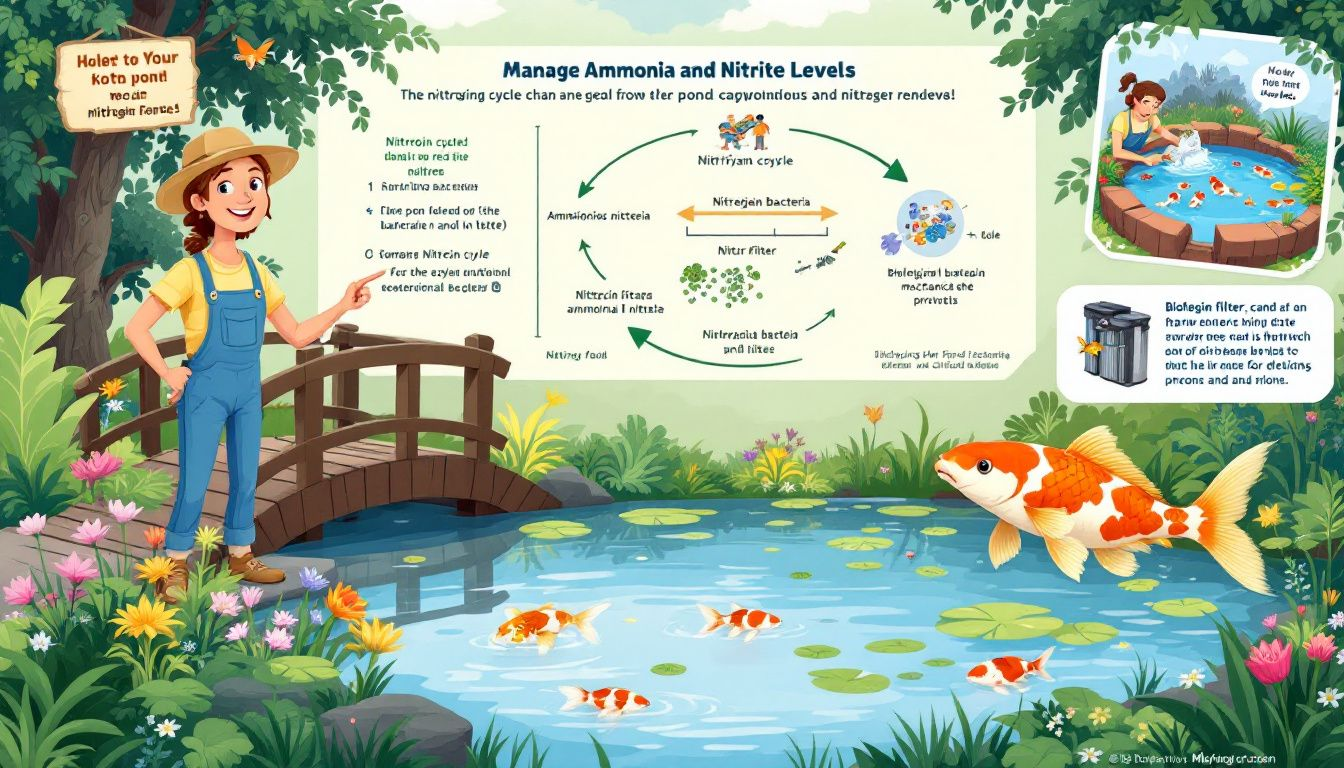 Natural methods to manage ammonia and nitrite in koi ponds.