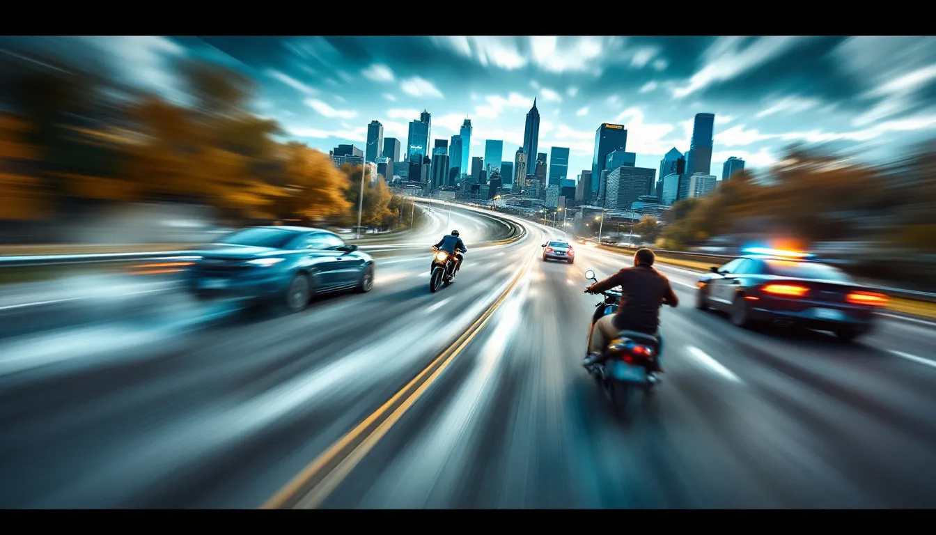 A blurred image showing common causes of car accidents in Denver, including distracted driving.