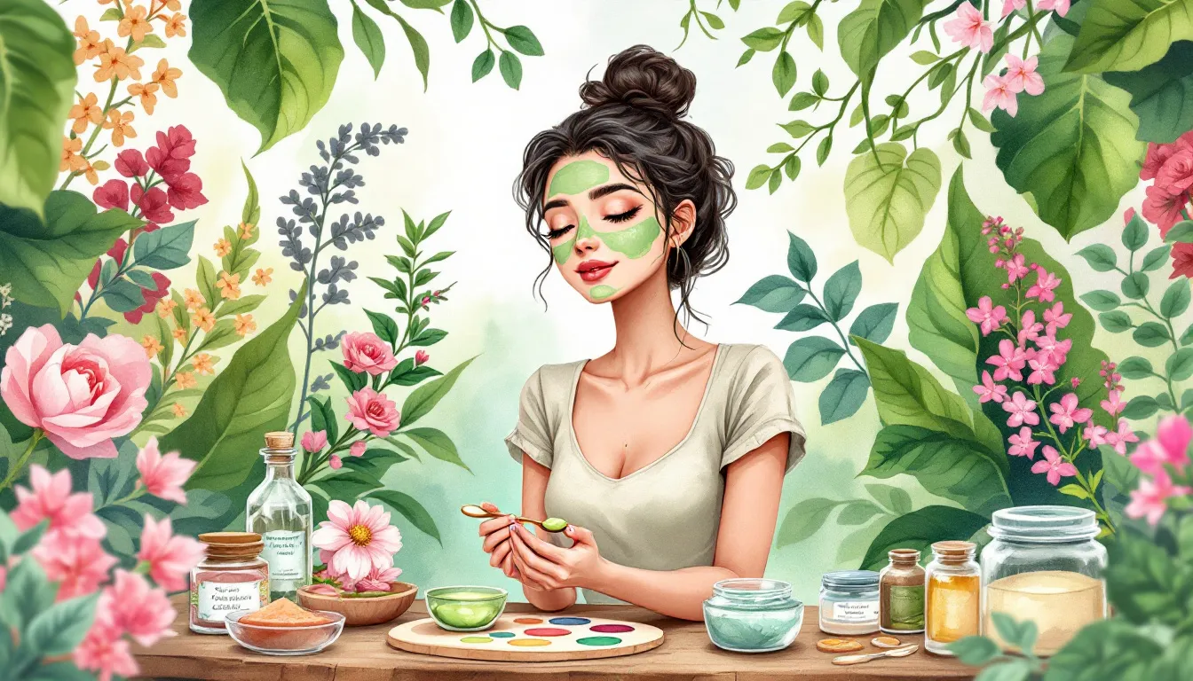 Une femme appliquant du maquillage bio sur son visage.