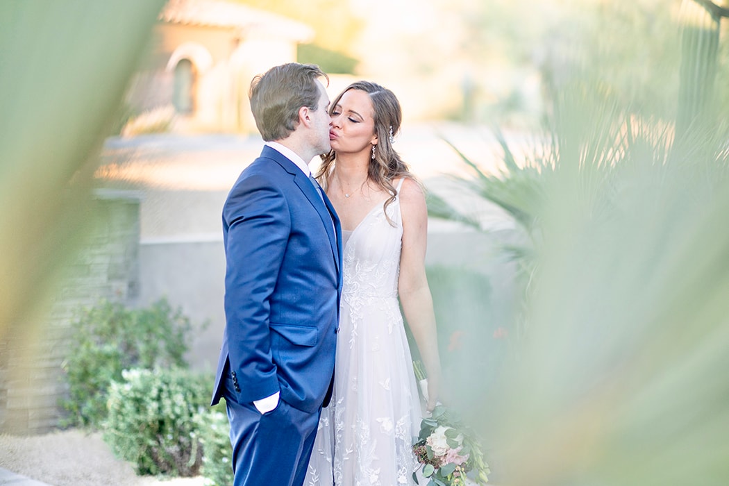 Stunning couple on their wedding day in Arizona