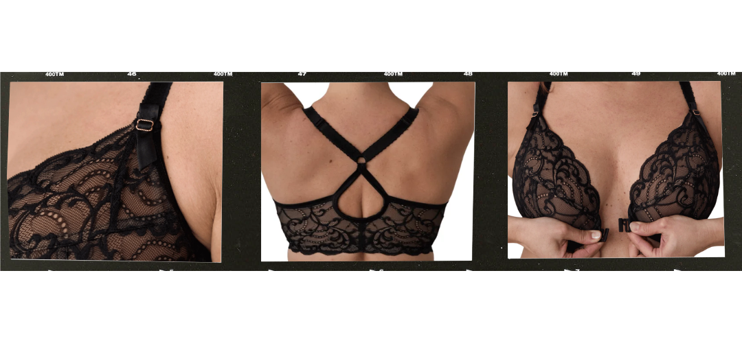 showcase of Ewa Michalak ZP Front Closure Plunge Polish Bra for deep necklines from different angles