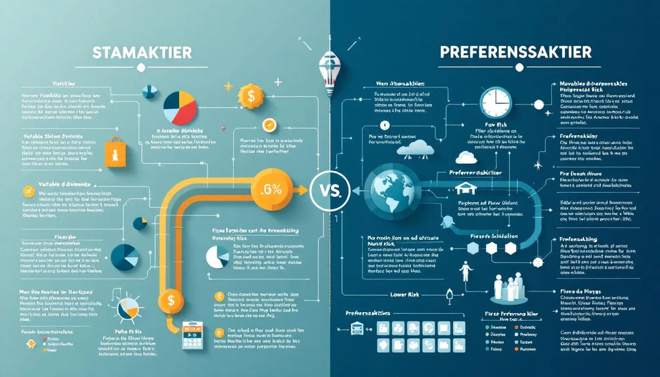 Skillnader mellan utdelningar för stamaktier och preferensaktier.