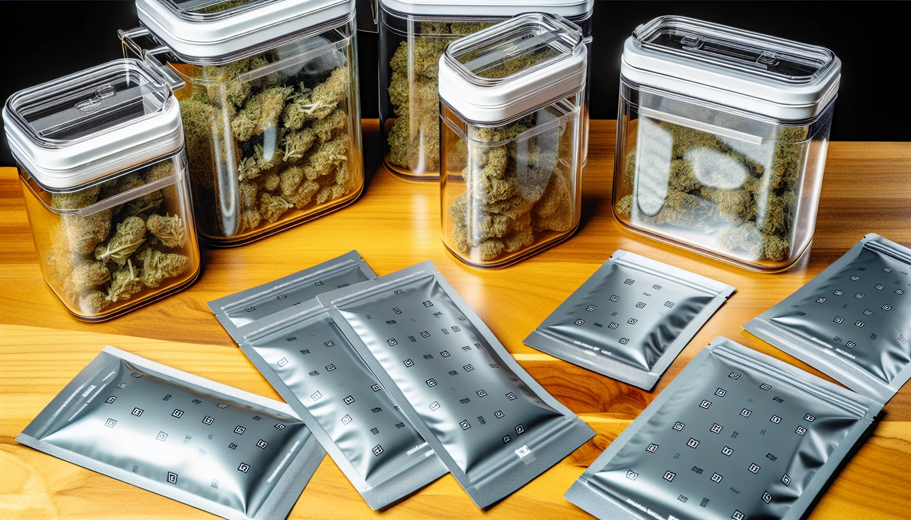 Airtight containers and humidity packs for cannabis storage
