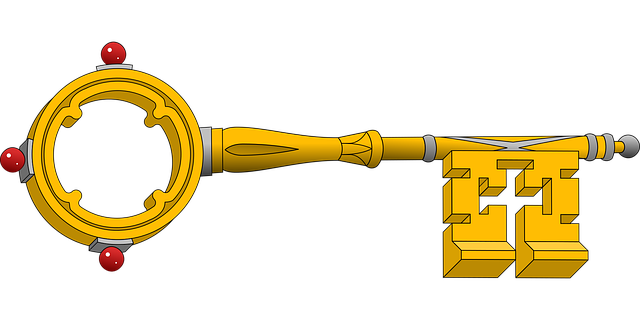 gold, key, lock