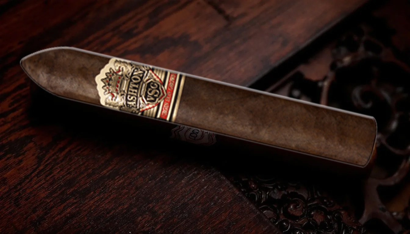 Close-up of Ashton VSG Belicoso No. 1 cigar with a rich flavor profile.