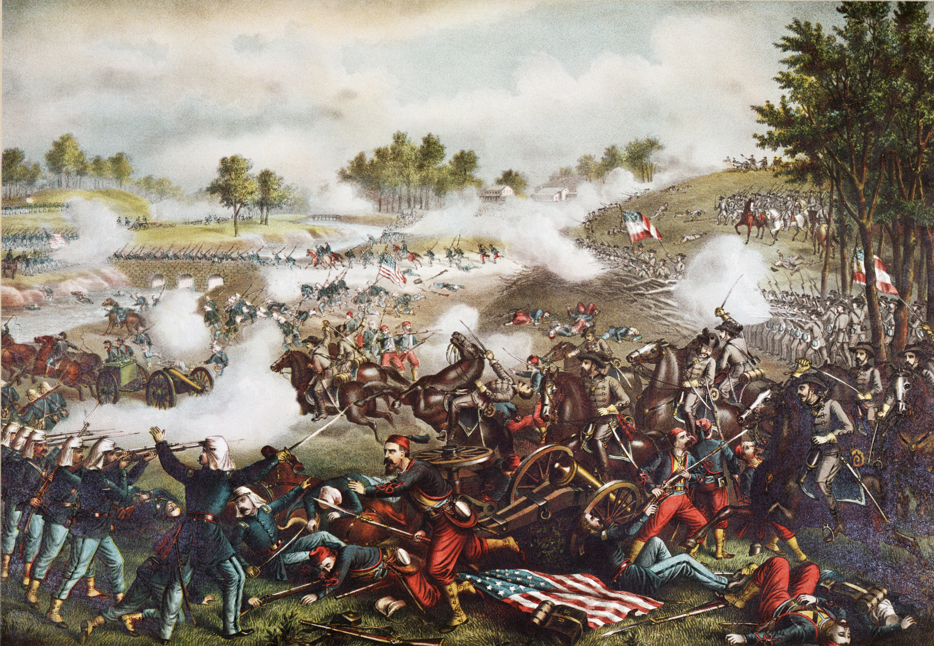Painting of the Battle of First Bull Run, Civil War
