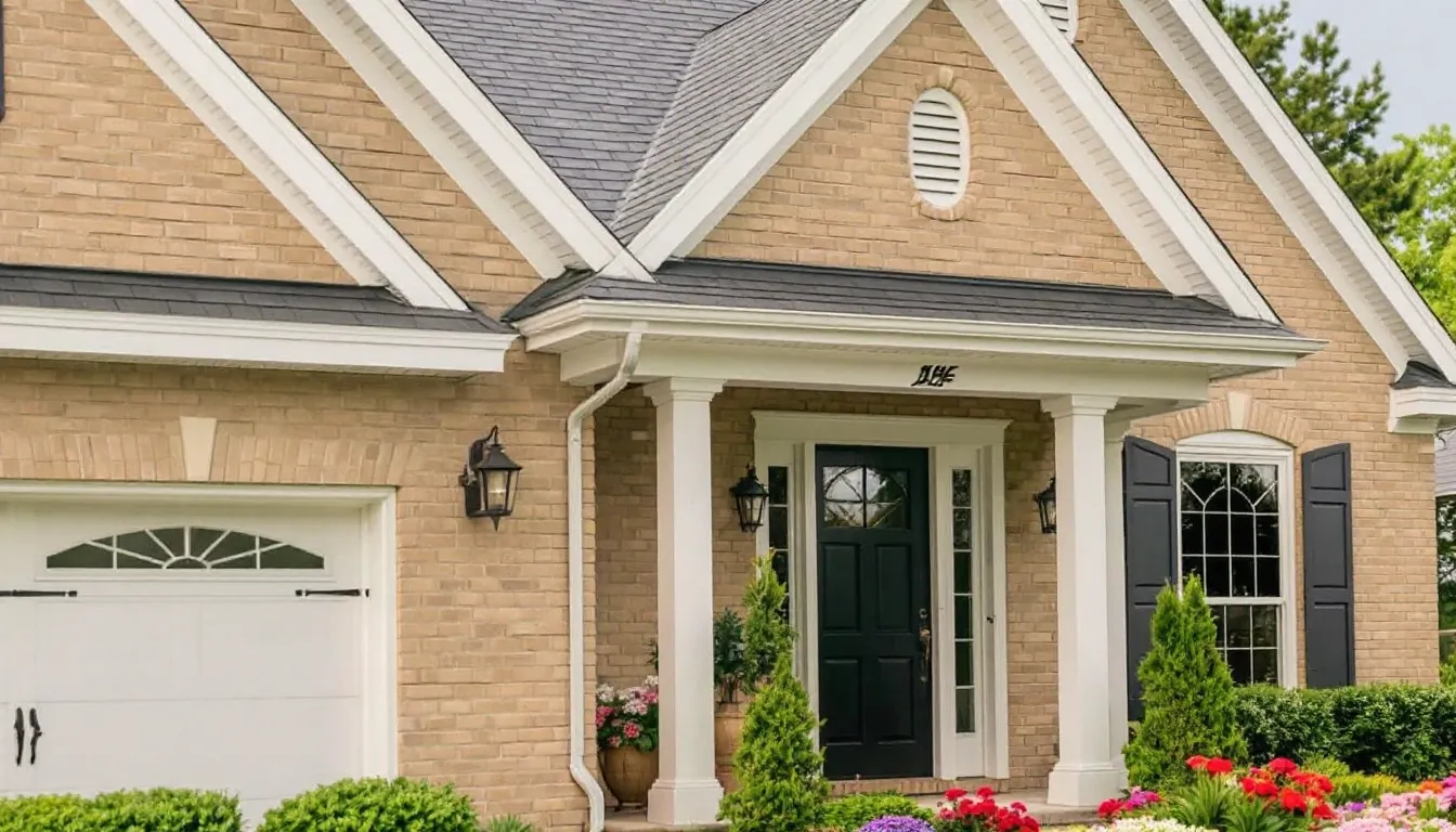 A beautifully designed home showcasing enhanced curb appeal with new soffits and fascias.
